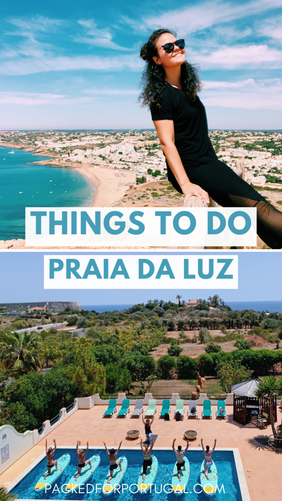 Praia da Luz is a small village in the Algarve full of holiday villas, surf lodges, beaches, coastal hikes, restaurants, bars, and lots of fun things to do. It's a nice relaxing place to stay just 10 minute drive from Lagos Portugal.