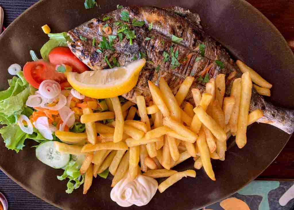 Portuguese seafood fish and chips